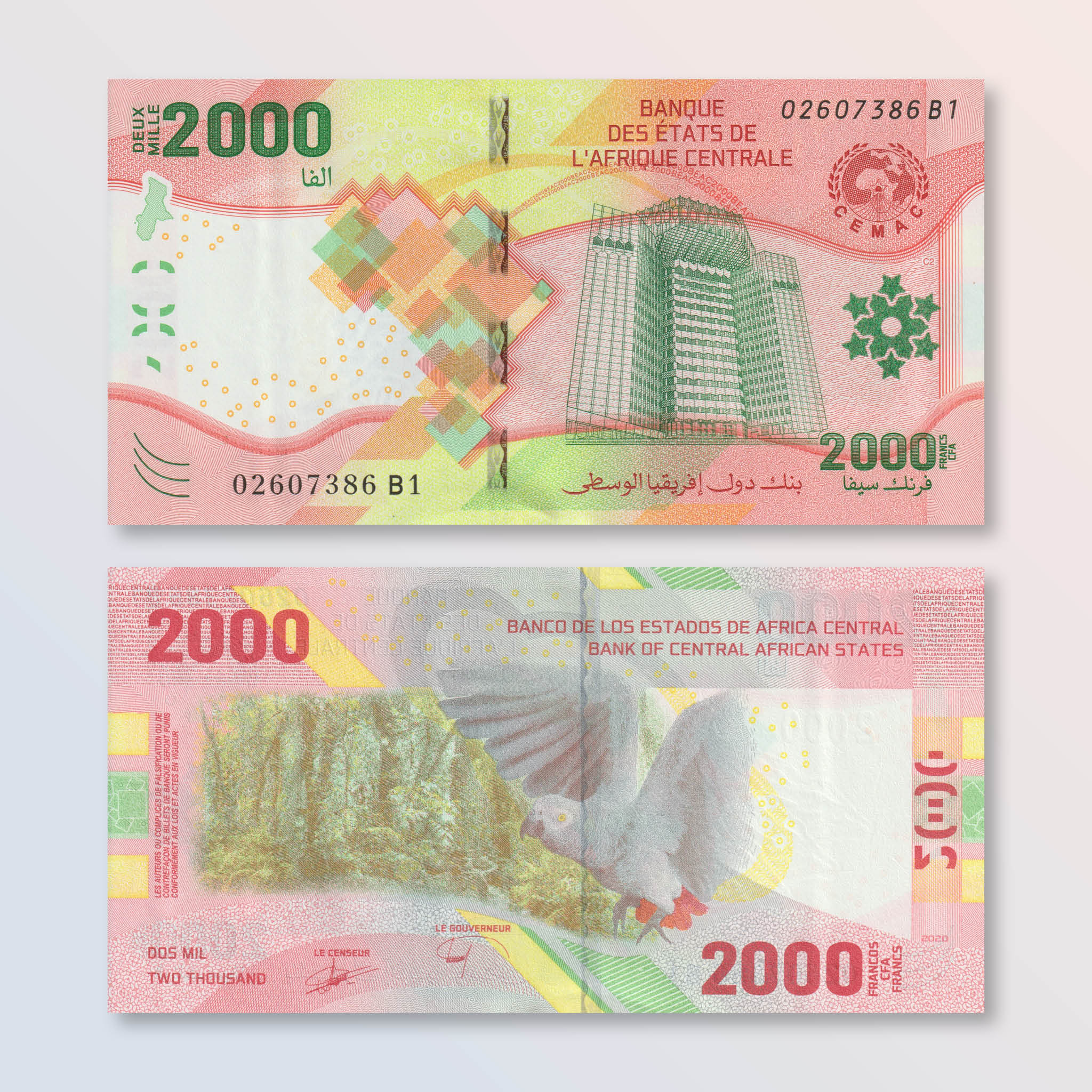 Central African States 2000 Francs, 2020 (2022), B113a, UNC - Robert's World Money - World Banknotes