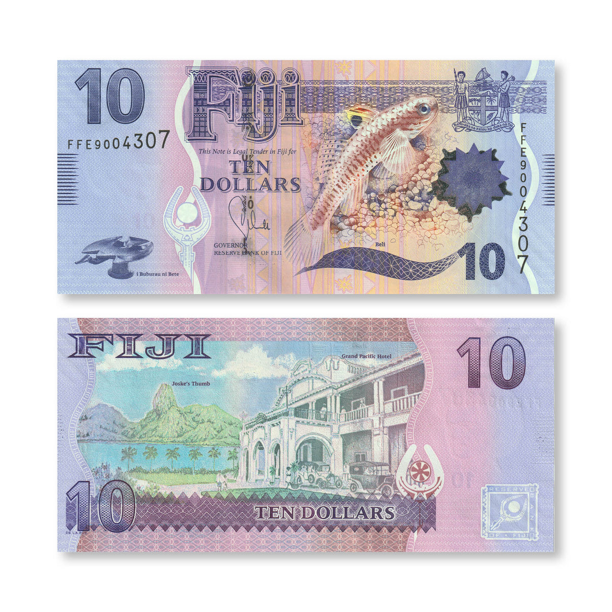 Fiji 10 Dollars, 2013, B527a, P116a, UNC - Robert's World Money - World Banknotes