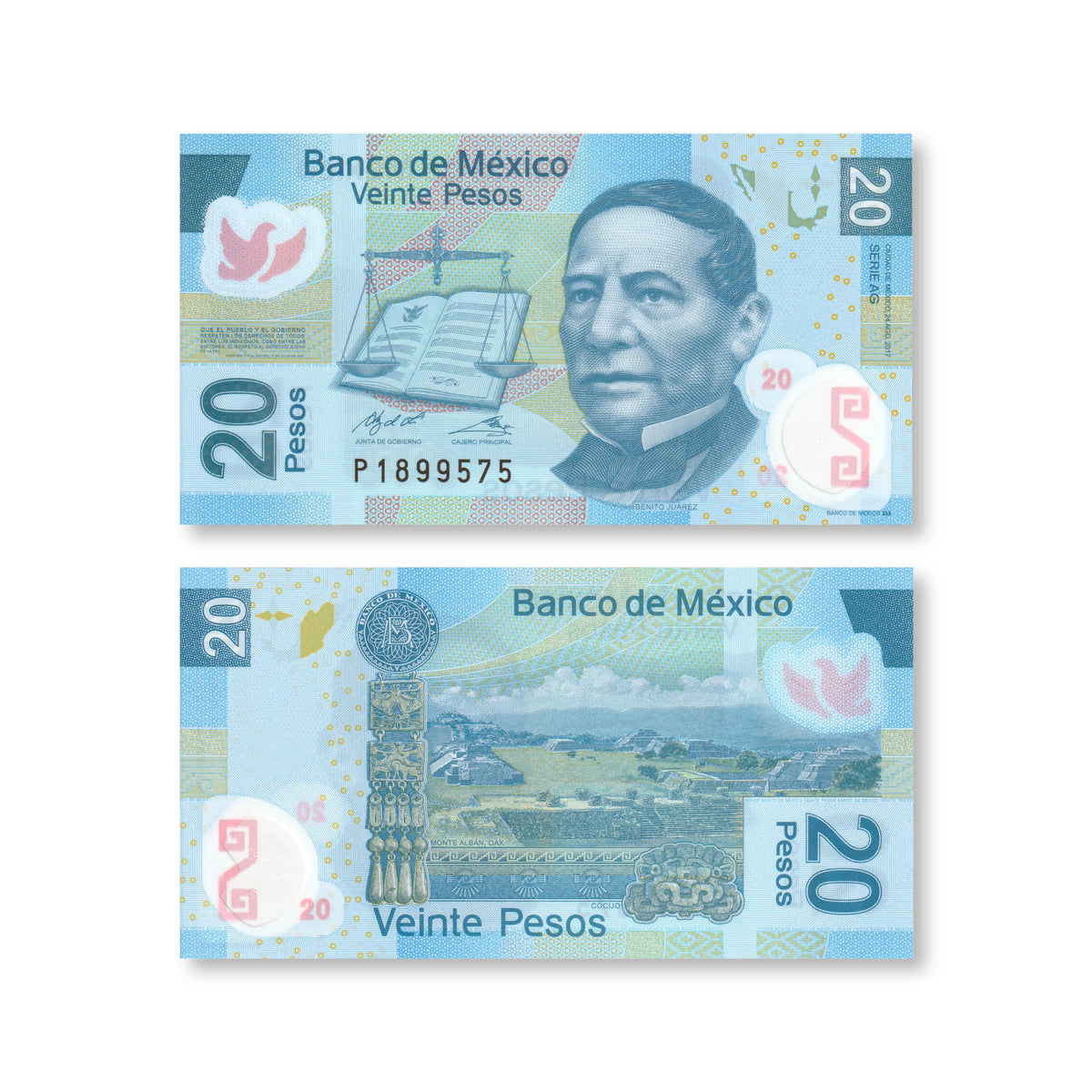 Mexico 20 Pesos, 2017, B704q, P122, UNC - Robert's World Money - World Banknotes