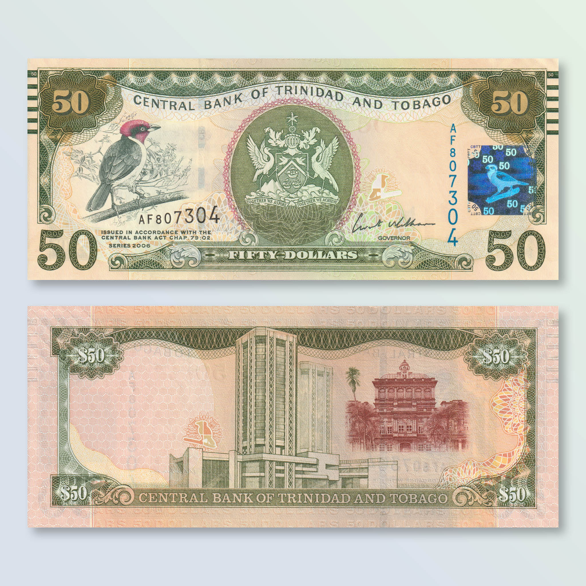 Trinidad & Tobago 50 Dollars, 2006 (2012), B232a, P50, UNC - Robert's World Money - World Banknotes