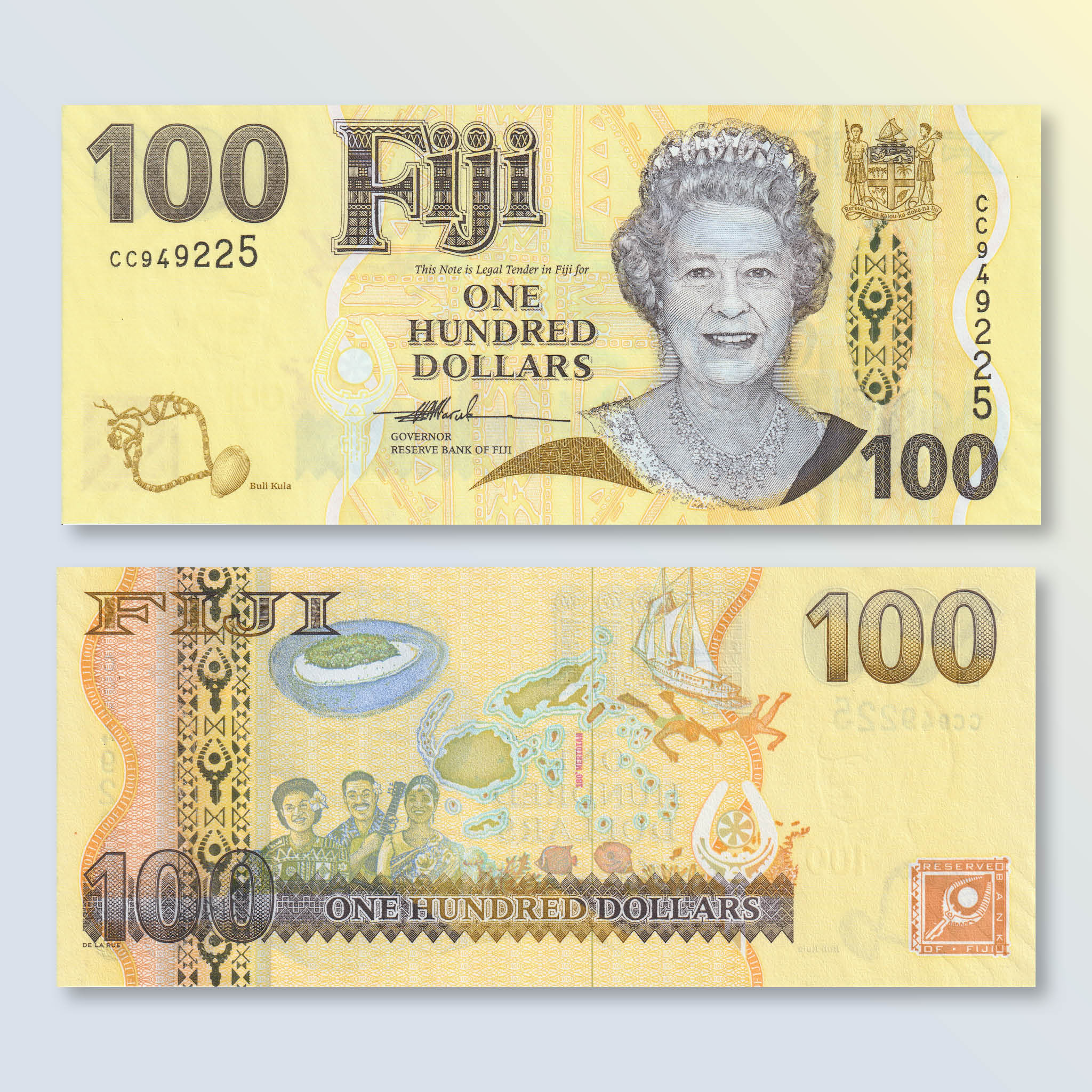 Fiji 100 Dollars, 2007, B525a, P114a, UNC - Robert's World Money - World Banknotes