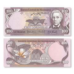 Nicaragua 100 Córdobas, 1984, B435a, P141, UNC - Robert's World Money - World Banknotes