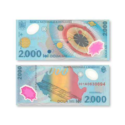 Romania 2000 Lei, 1999, B272a, P111a, UNC - Robert's World Money - World Banknotes